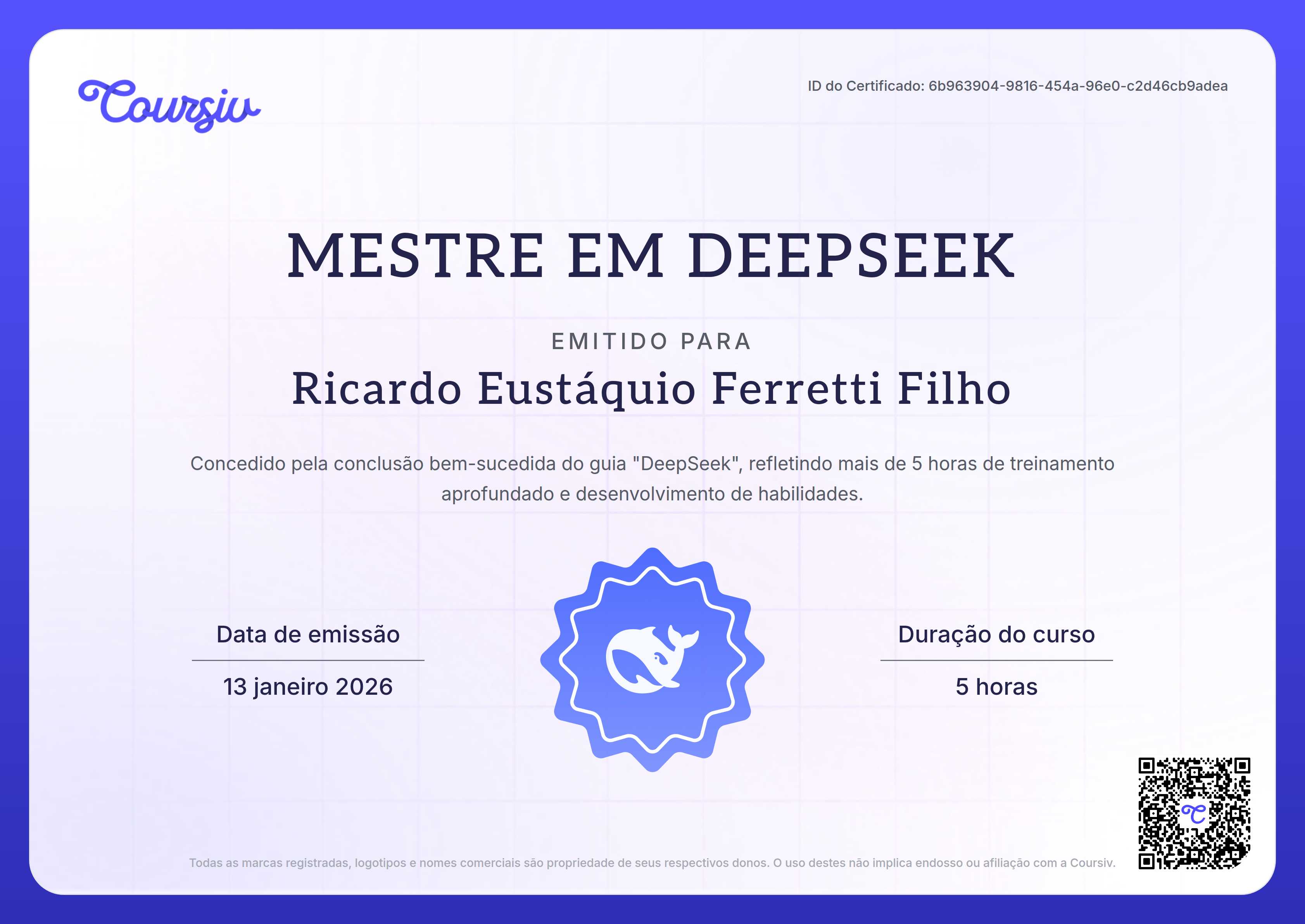 Certificate for DeepSeek