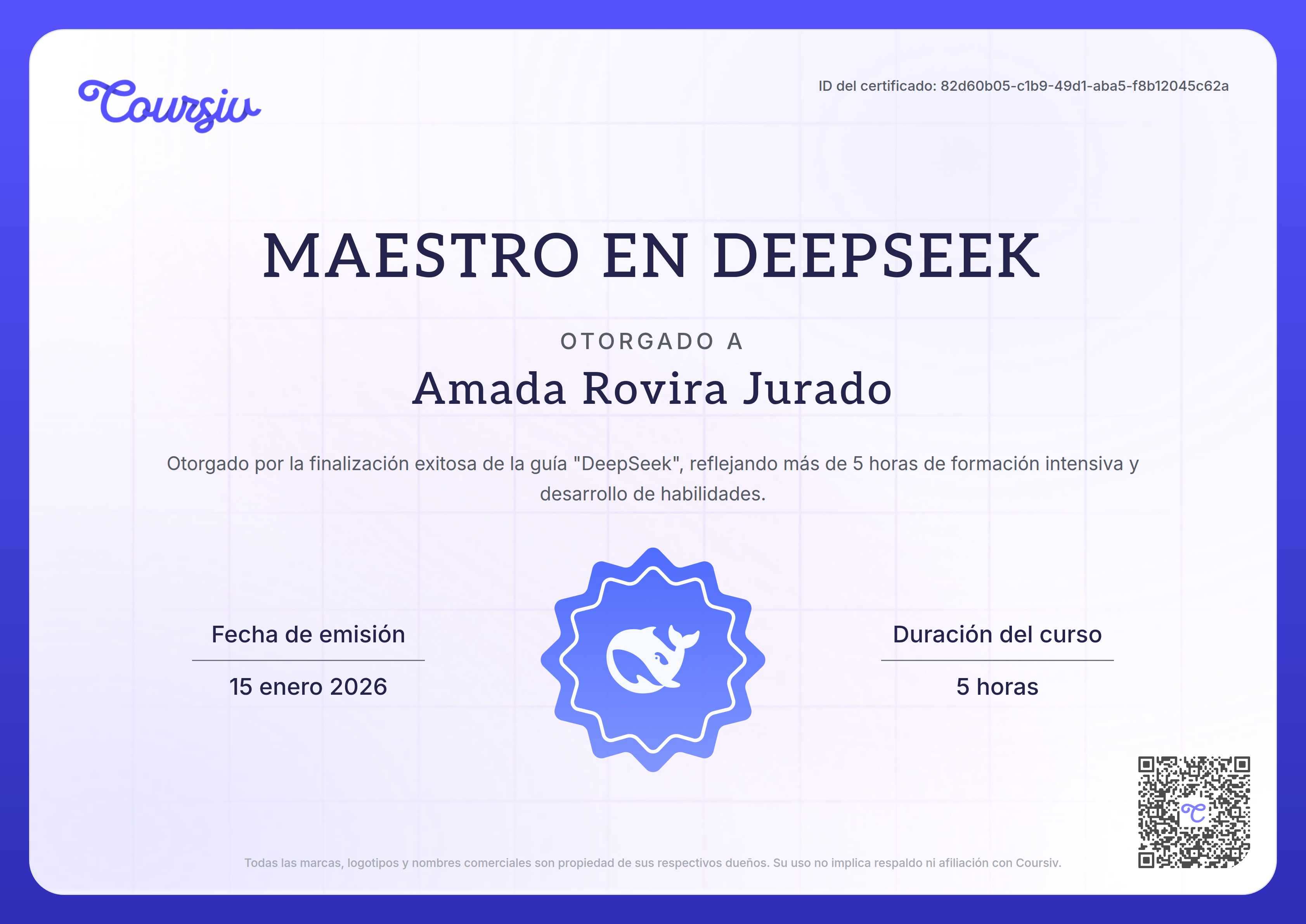 Certificate for DeepSeek