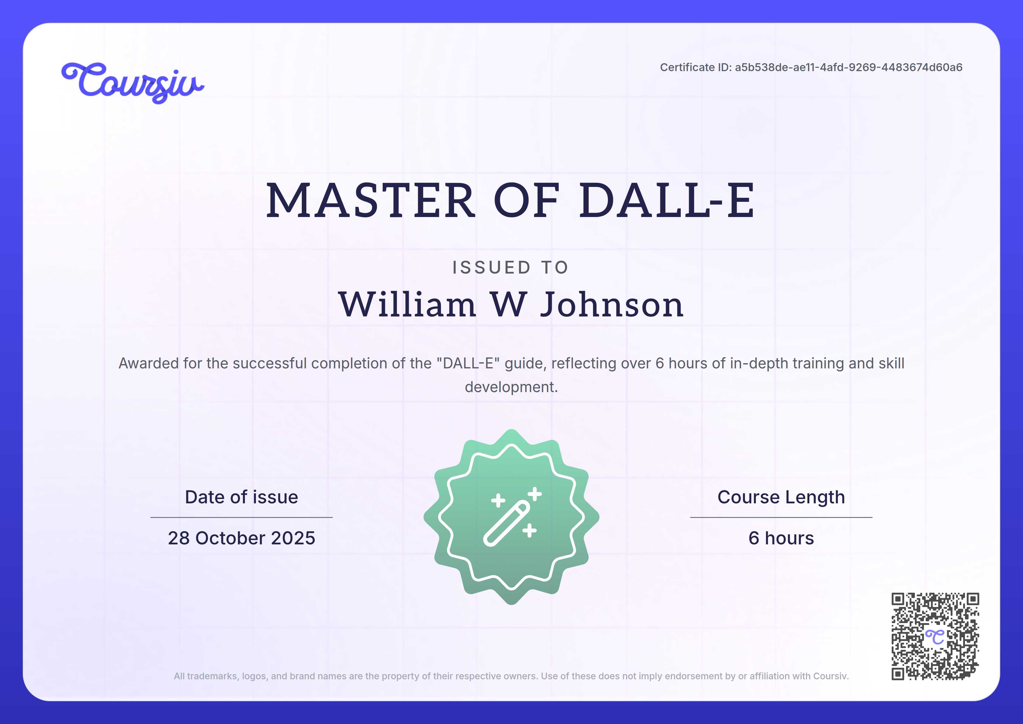 Certificate for DALL-E