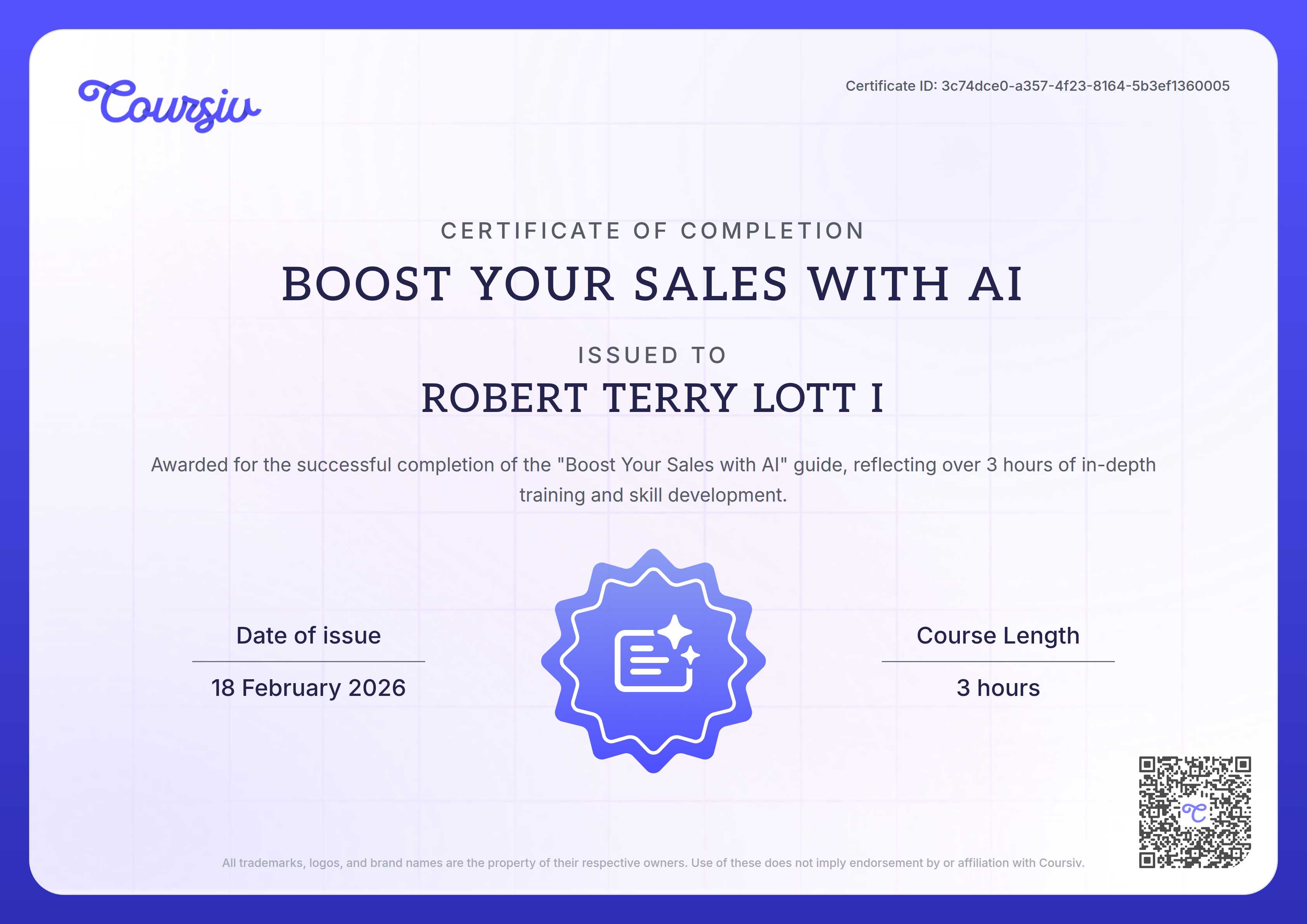Certificate for Boost Your Sales with AI