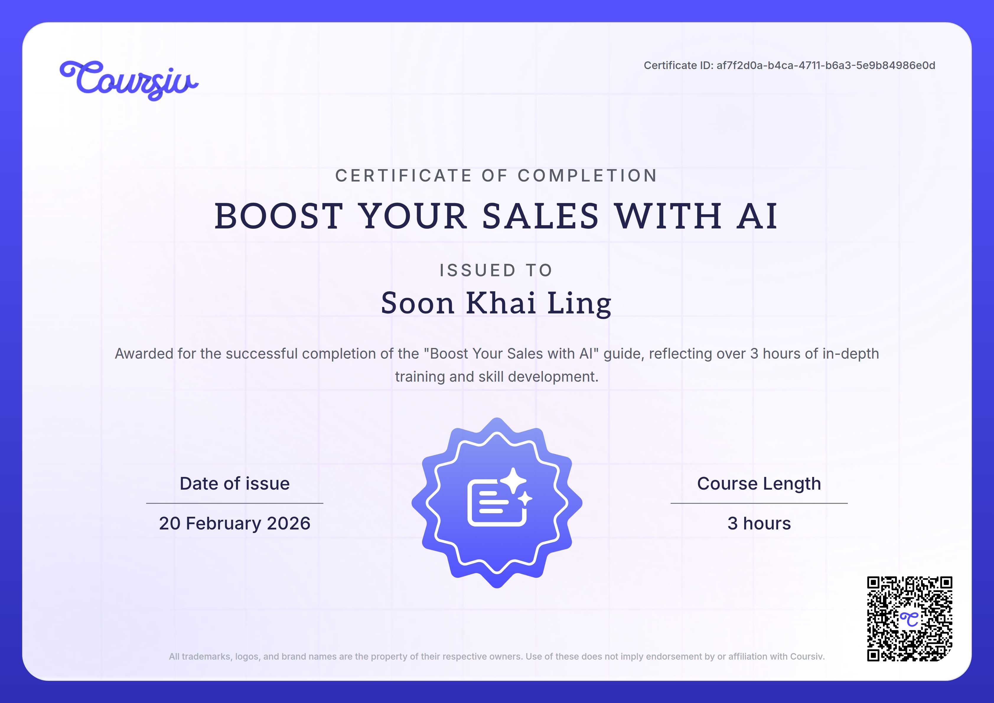 Certificate for Boost Your Sales with AI
