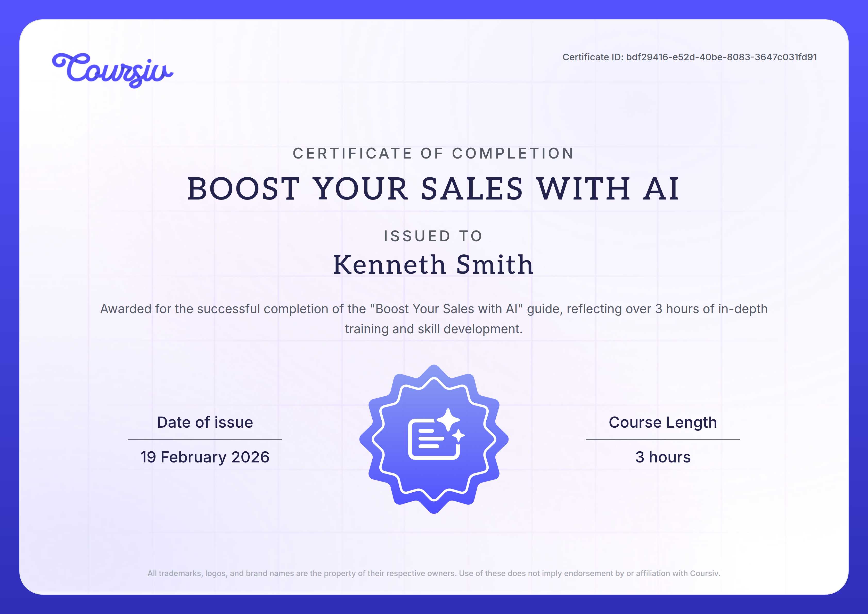 Certificate for Boost Your Sales with AI