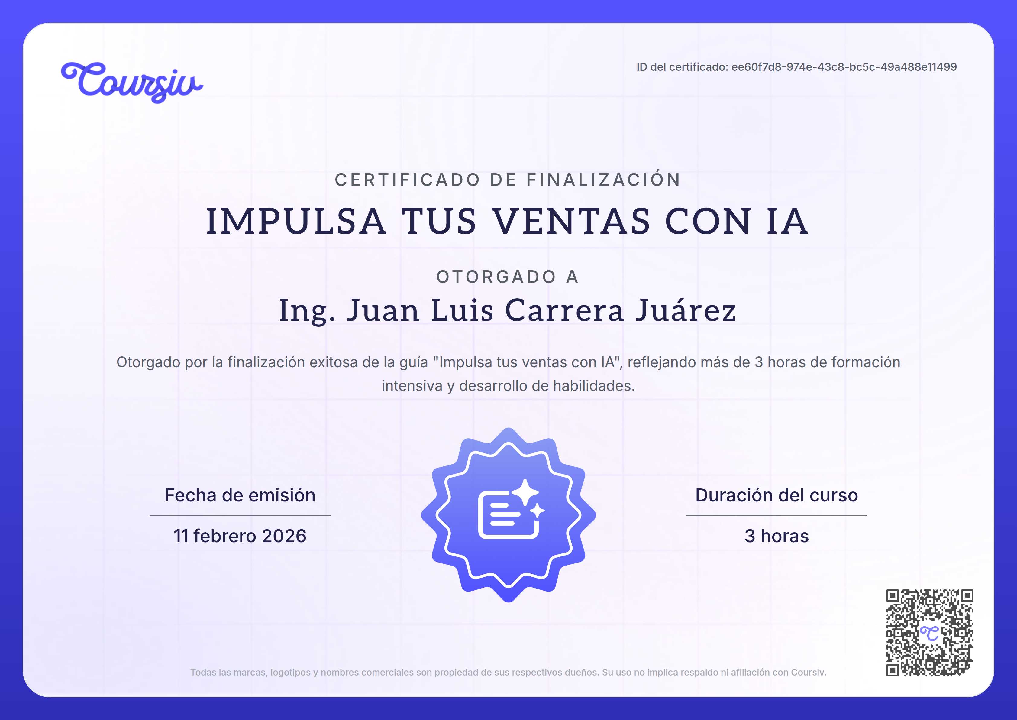 Certificate for Impulsa tus ventas con IA