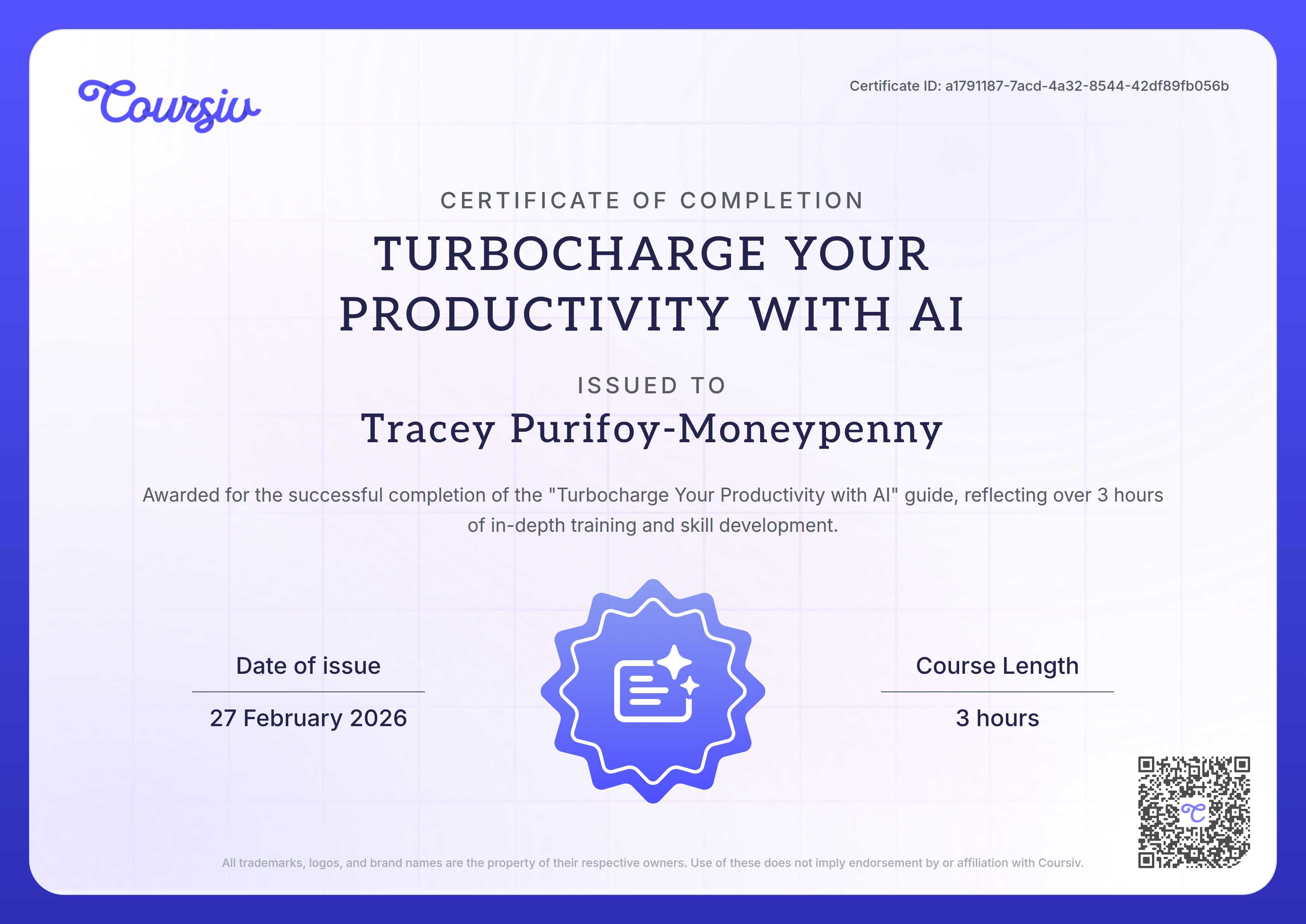 Certificate for Turbocharge Your Productivity with AI