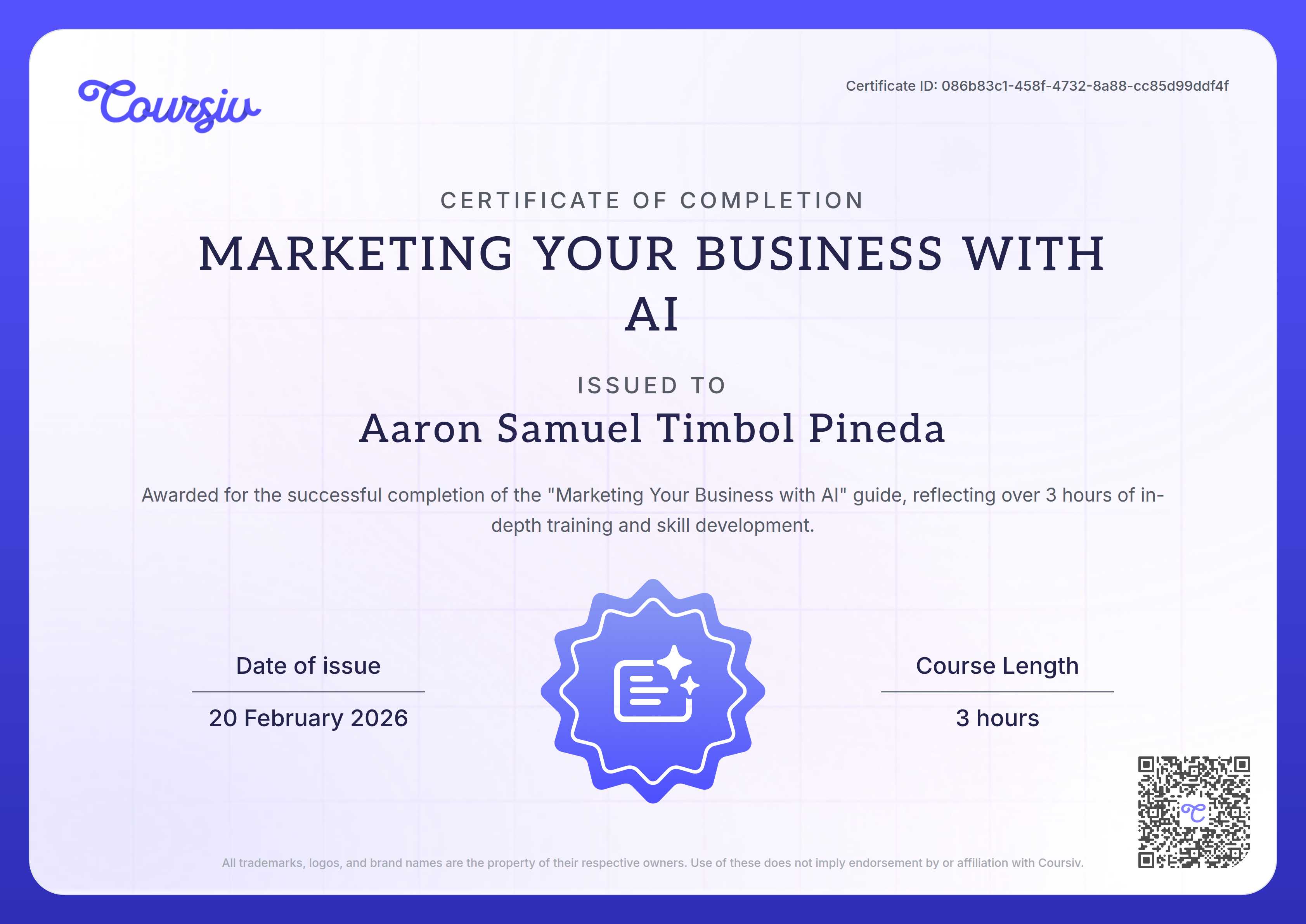 Certificate for Marketing Your Business with AI