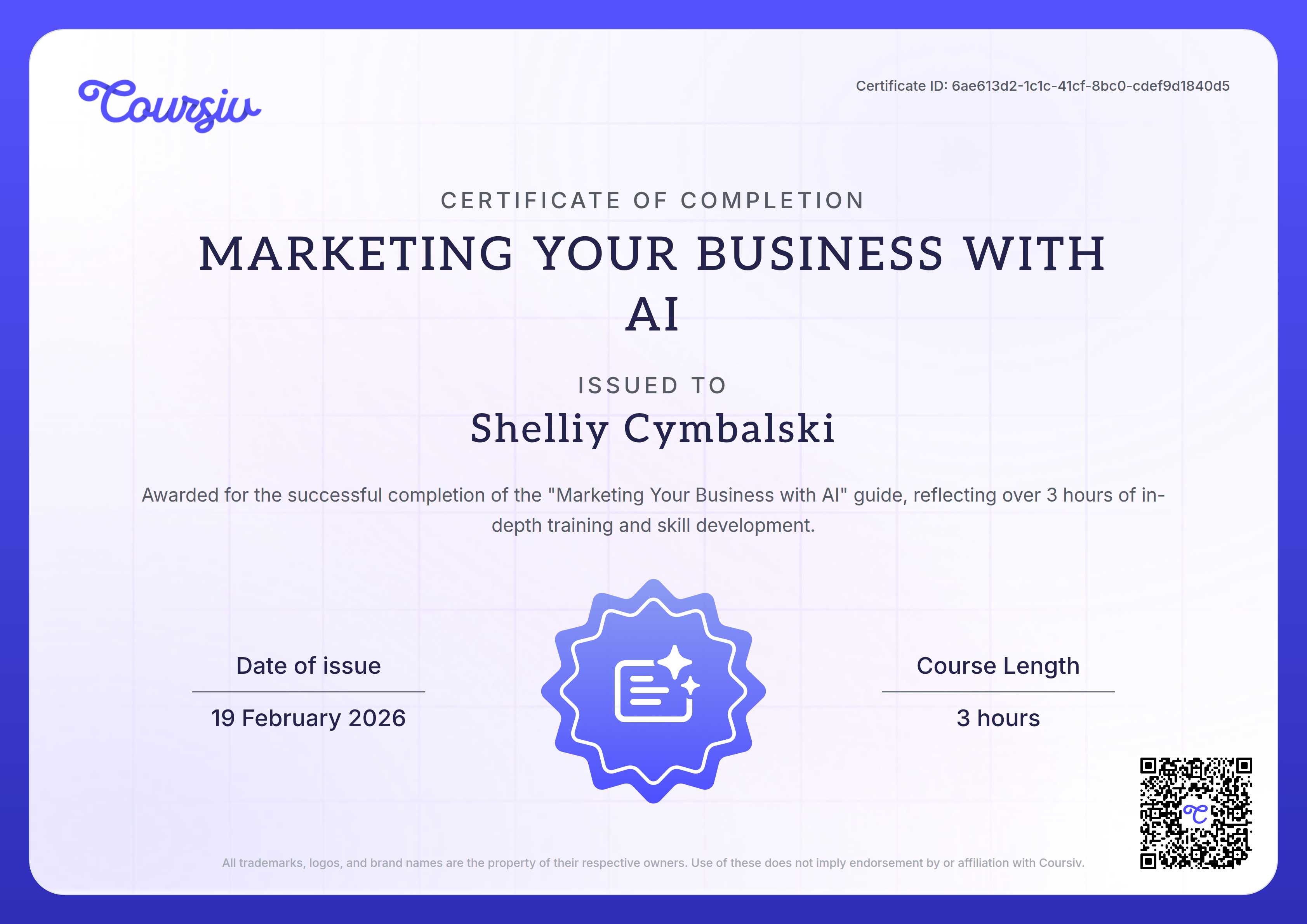 Certificate for Marketing Your Business with AI