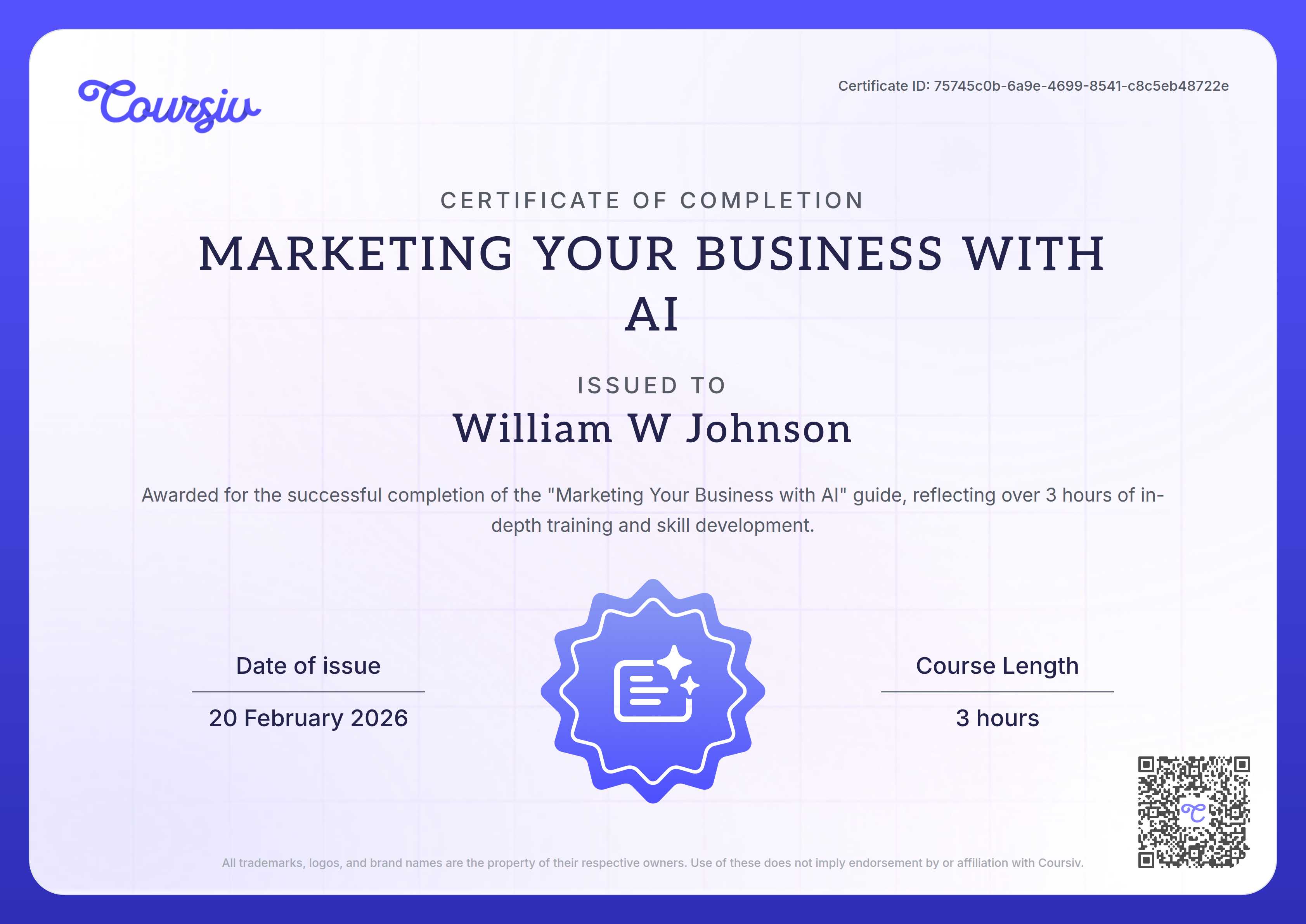 Certificate for Marketing Your Business with AI