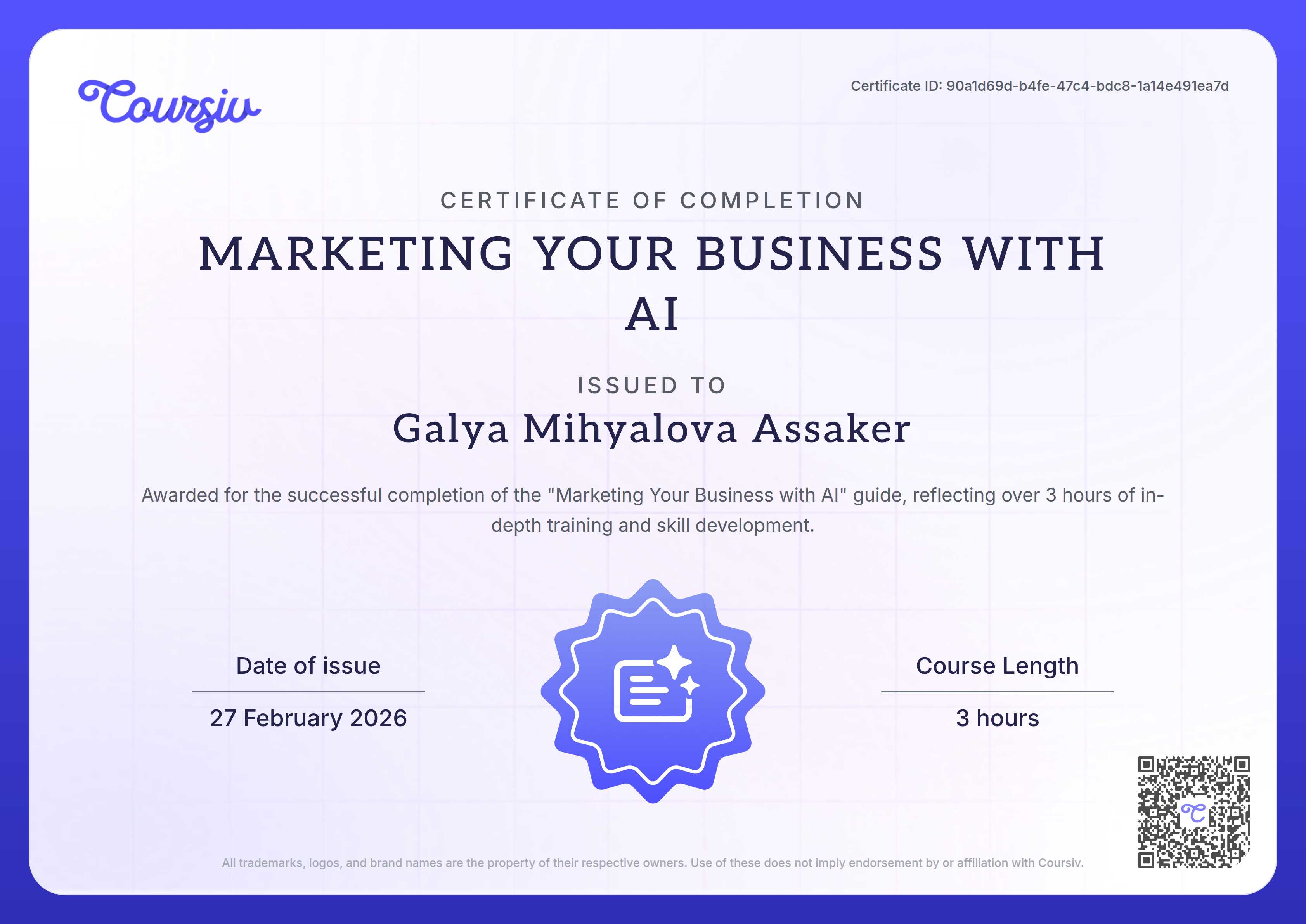 Certificate for Marketing Your Business with AI