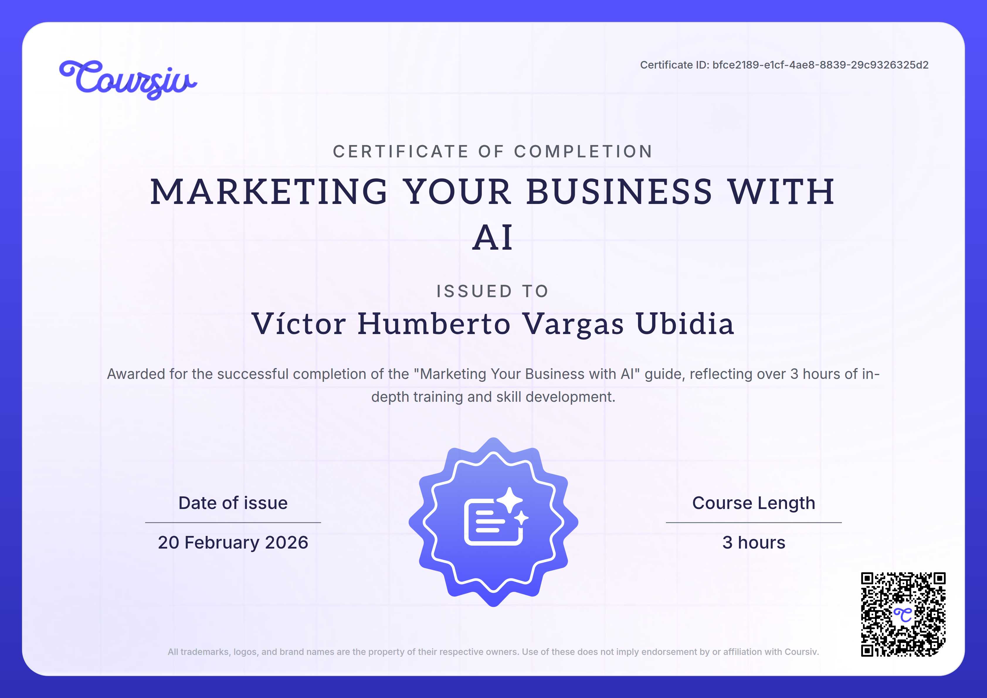 Certificate for Marketing Your Business with AI