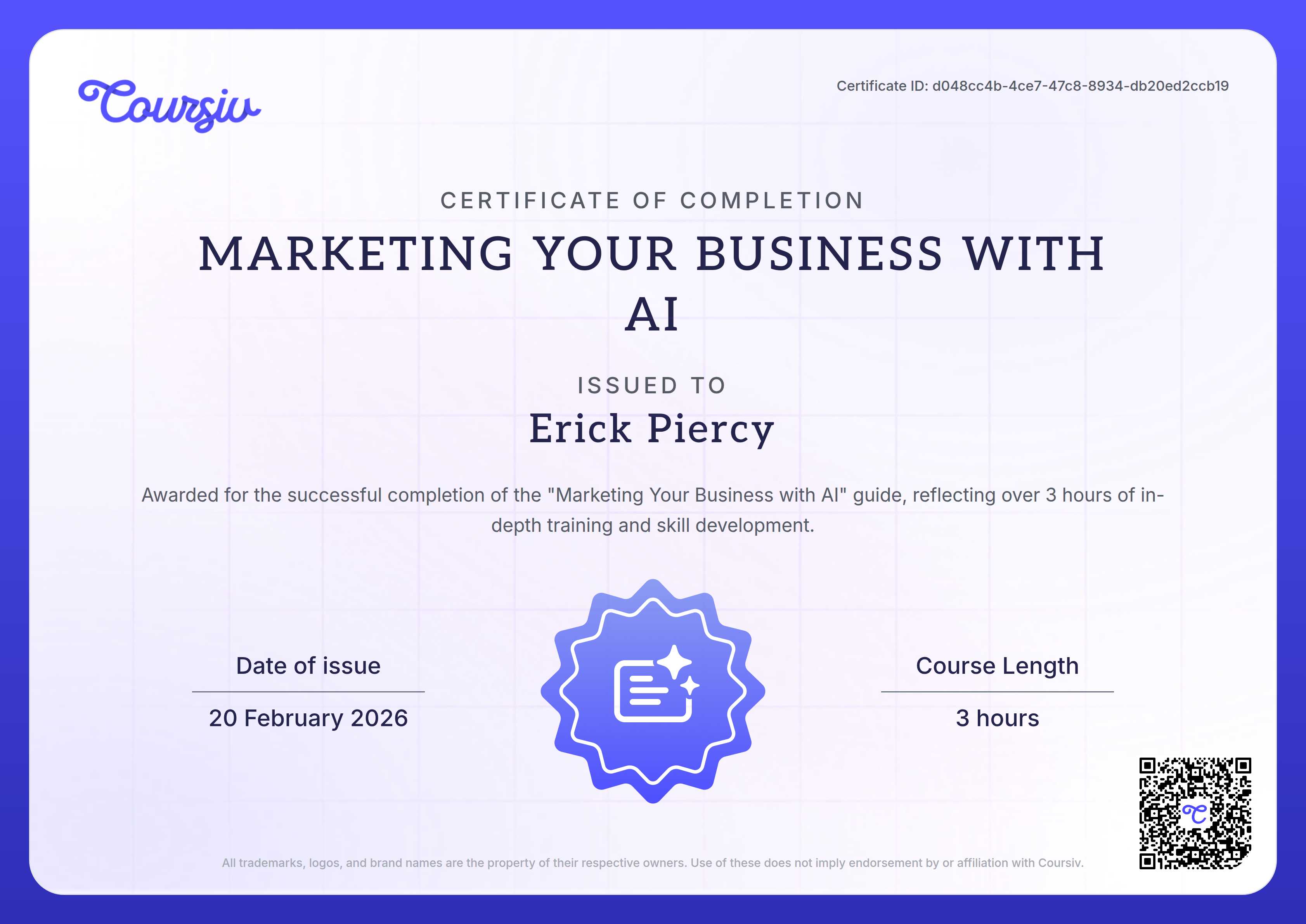 Certificate for Marketing Your Business with AI