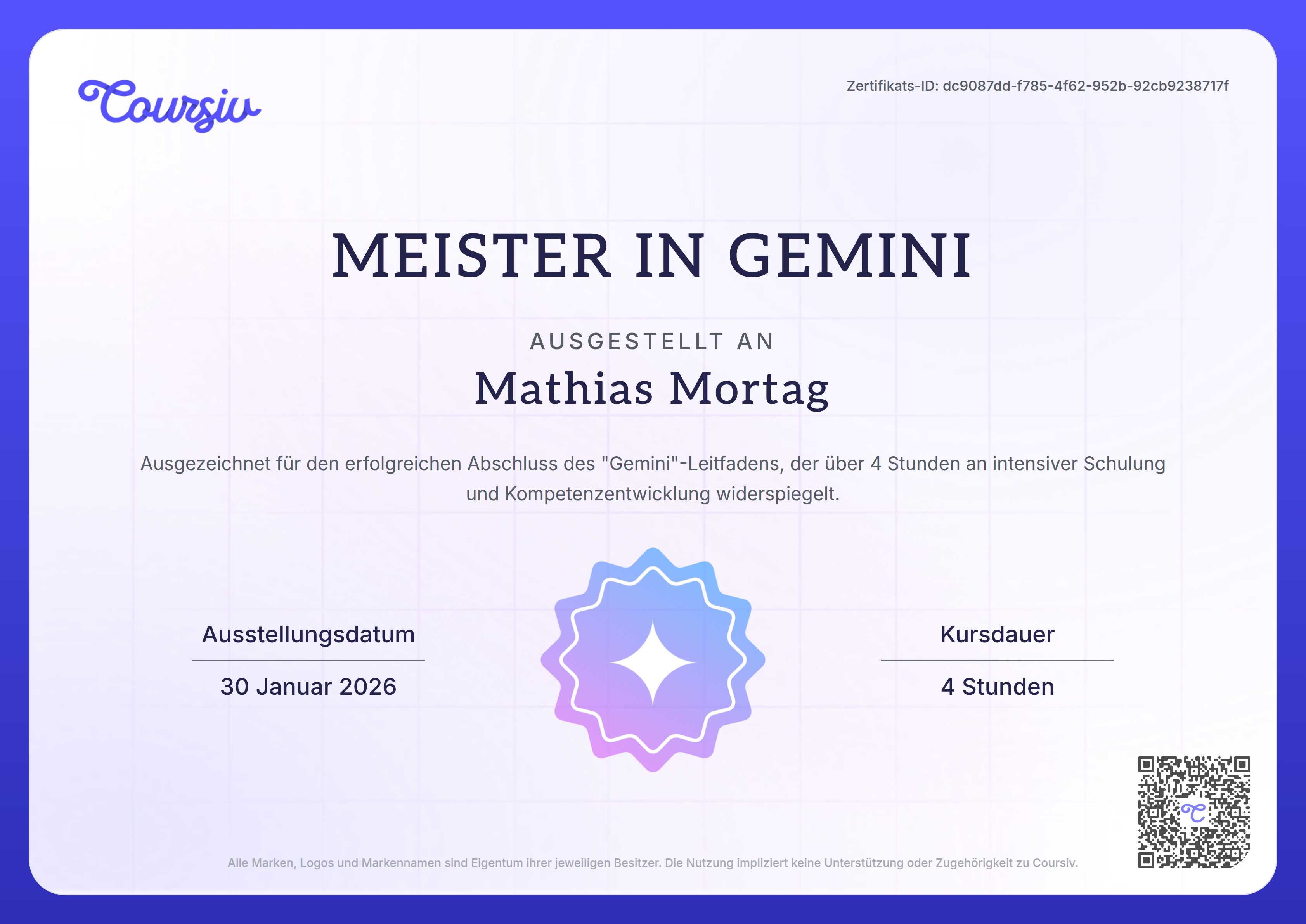 Certificate for Gemini