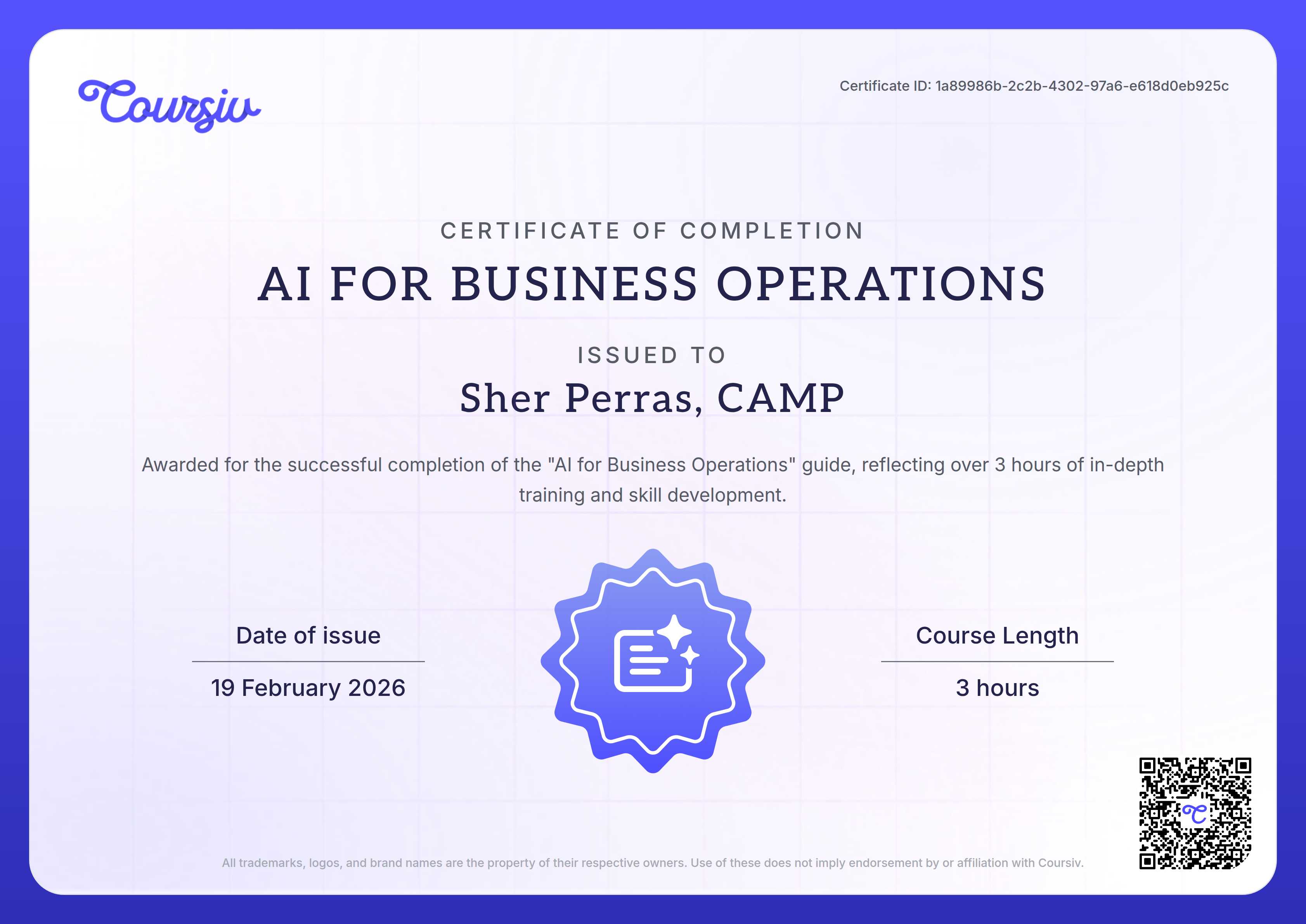 Certificate for AI for Business Operations