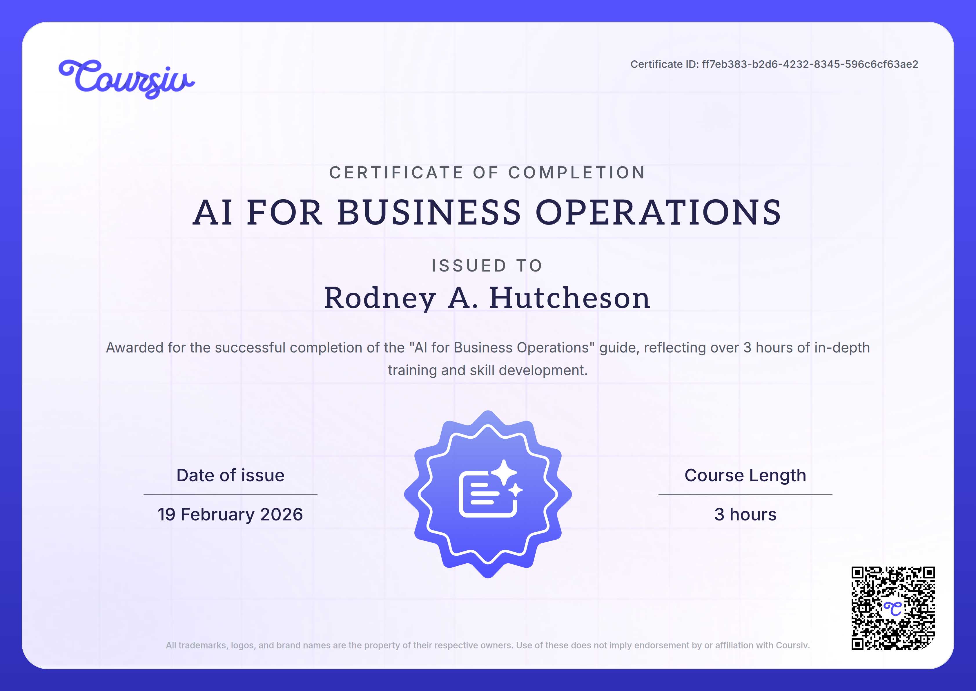 Certificate for AI for Business Operations