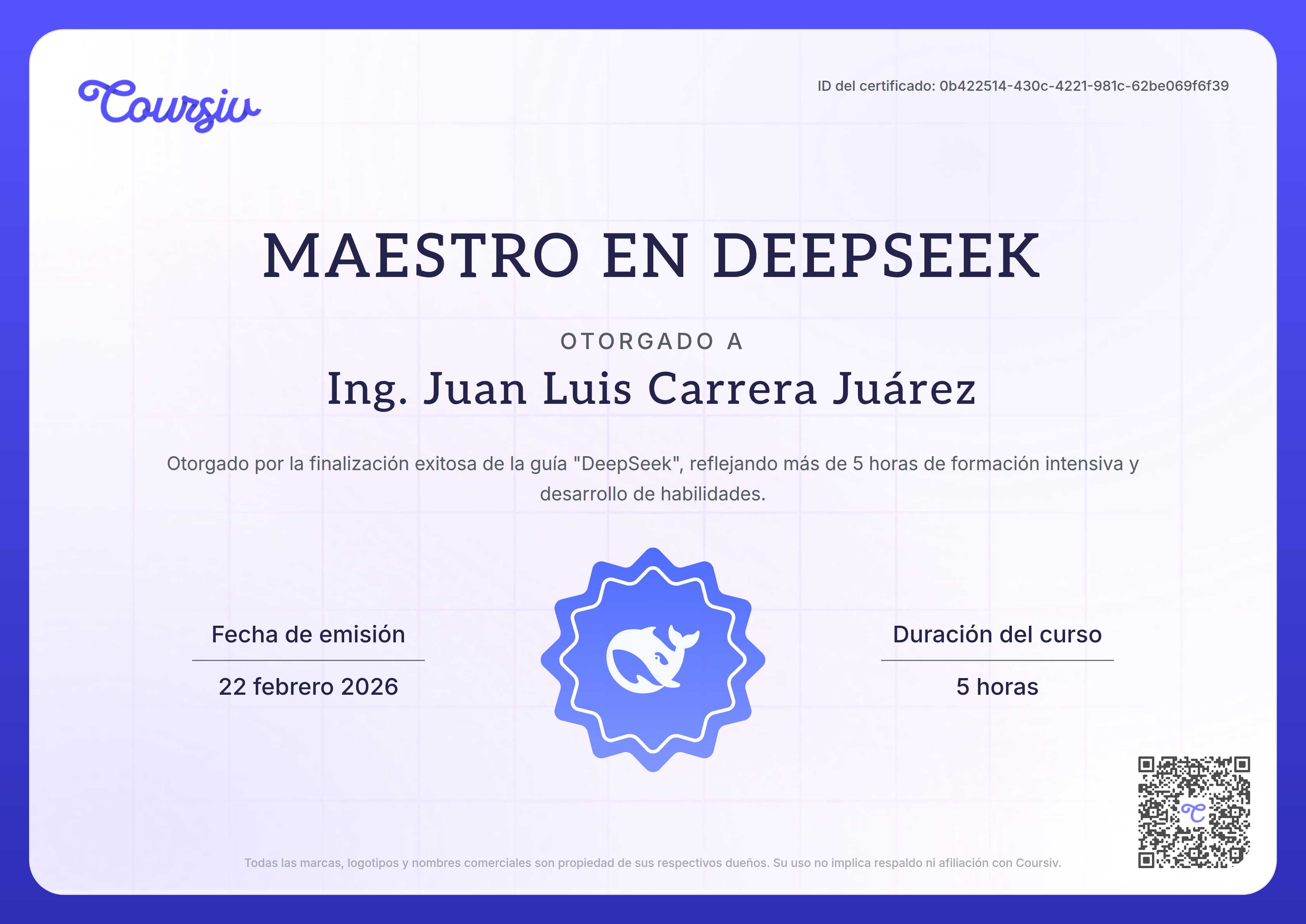 Certificate for DeepSeek