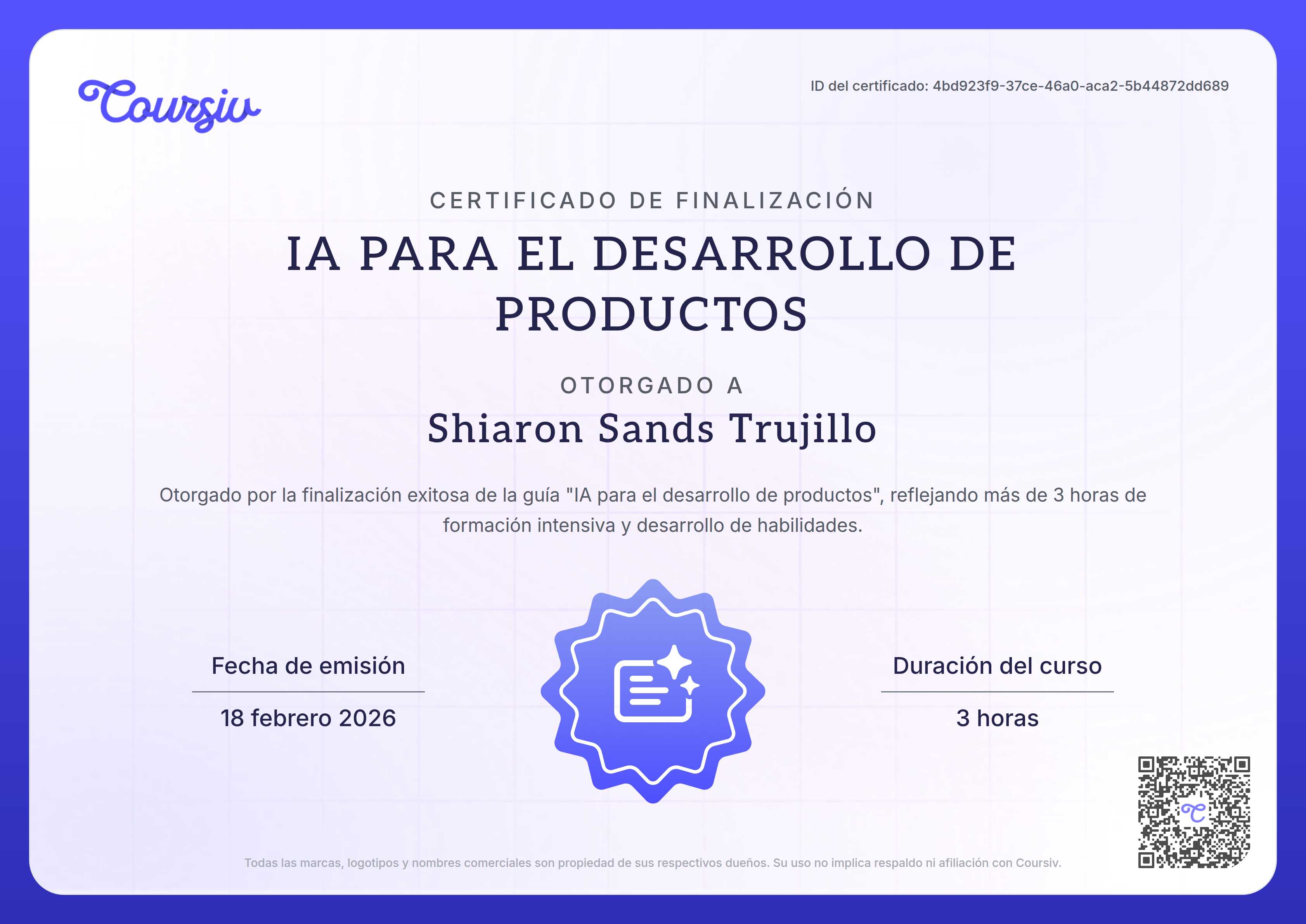 Certificate for IA para el desarrollo de productos