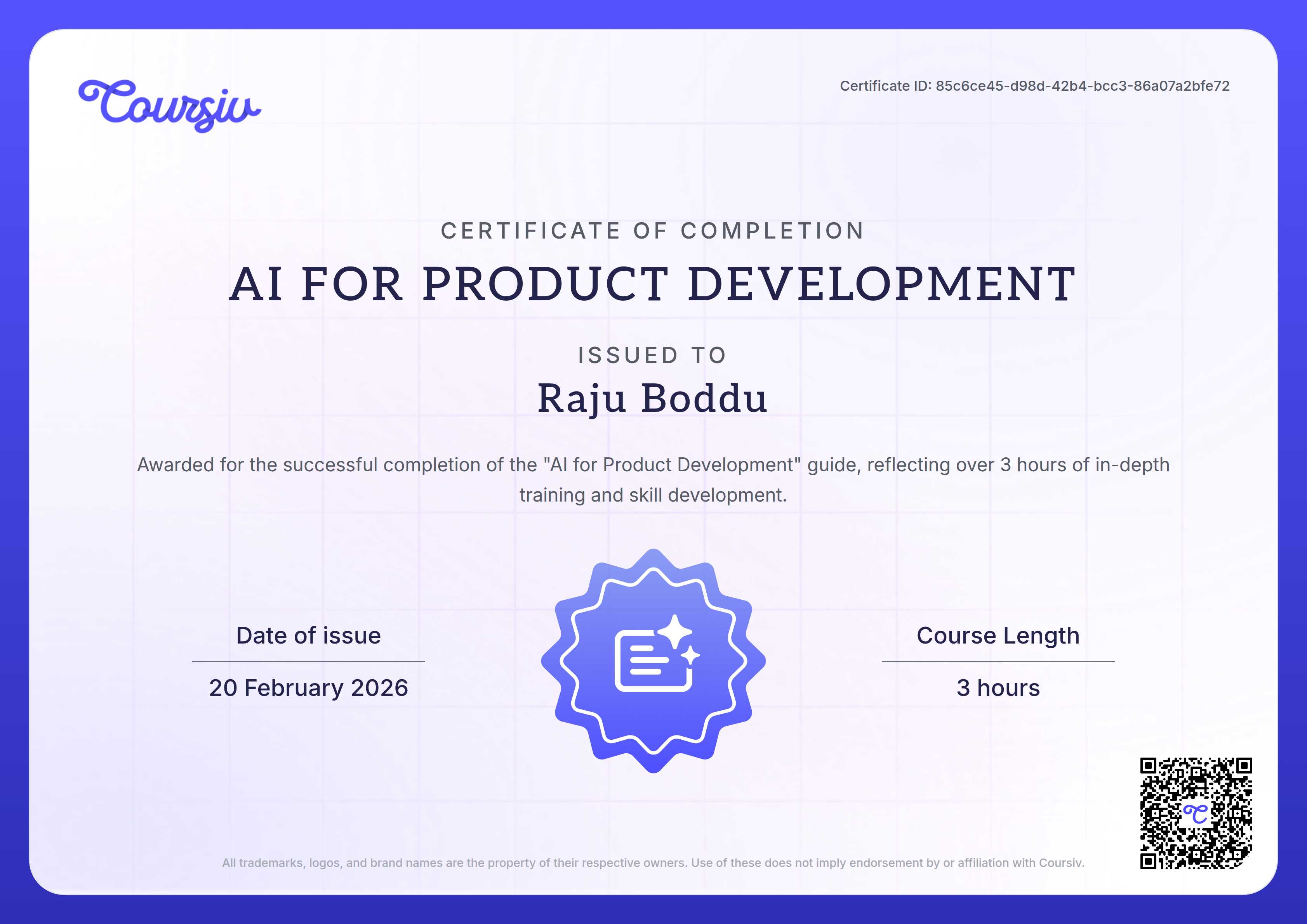 Certificate for AI for Product Development