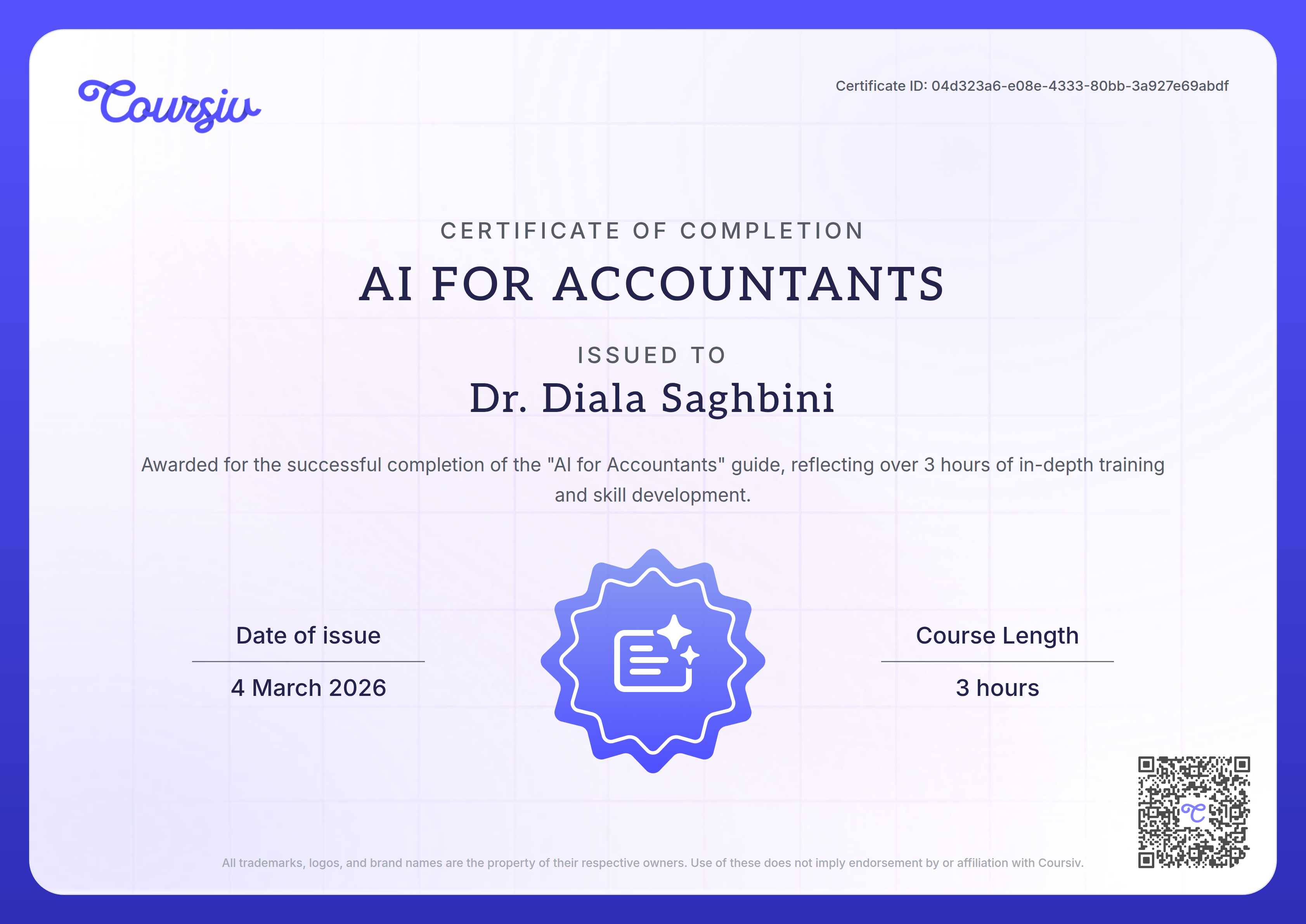 Certificate for AI for Accountants