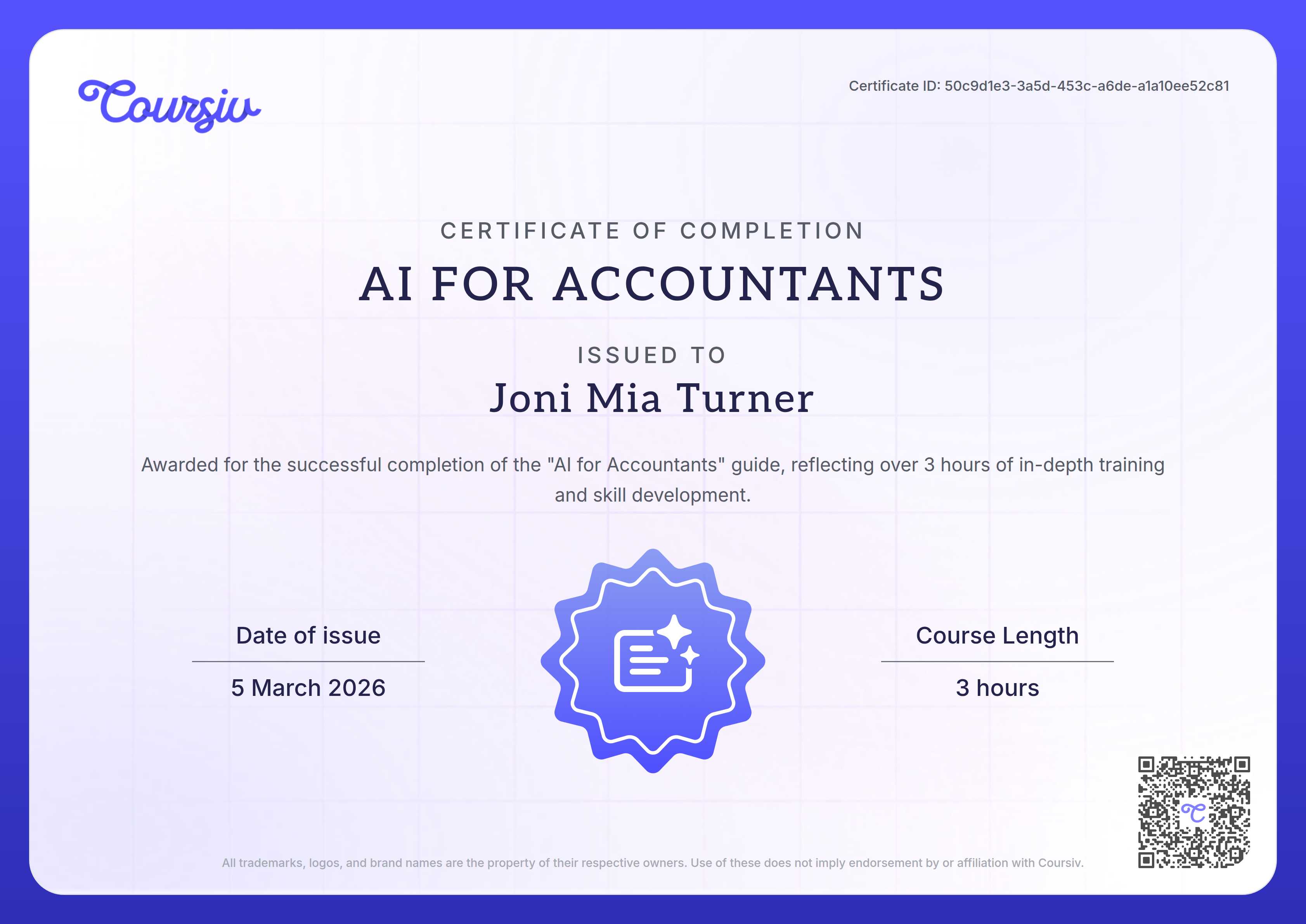 Certificate for AI for Accountants